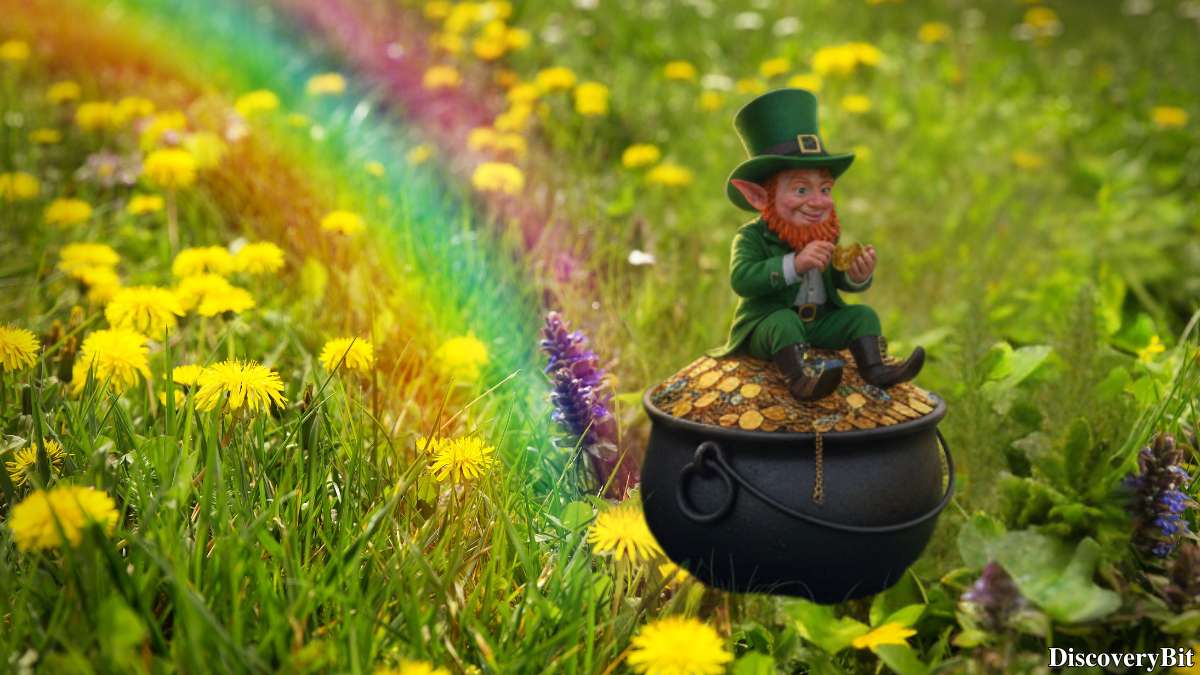 Pots of gold at Rainbow color end