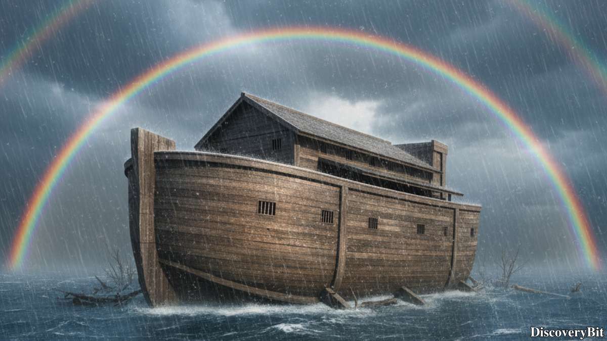 Rainbow color over Noah's ark