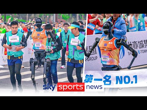 China hosts world&#039;s first half-marathon race between humans and robots